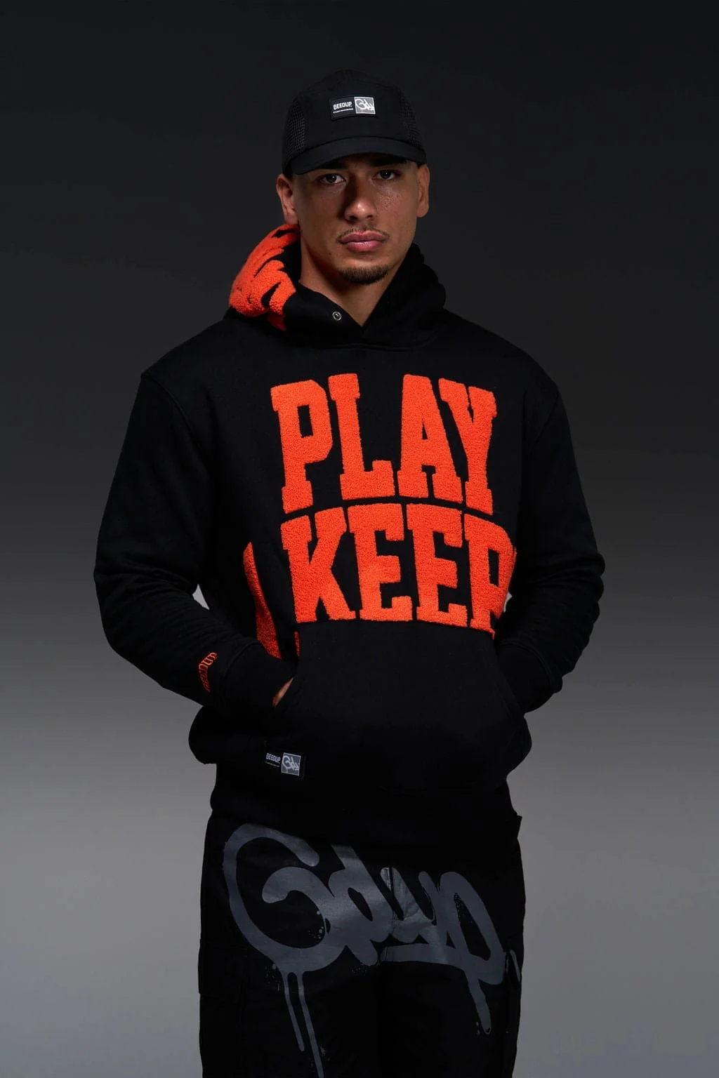 Play4Keeps Handstyle Hoodie Black/Orange - Image 4