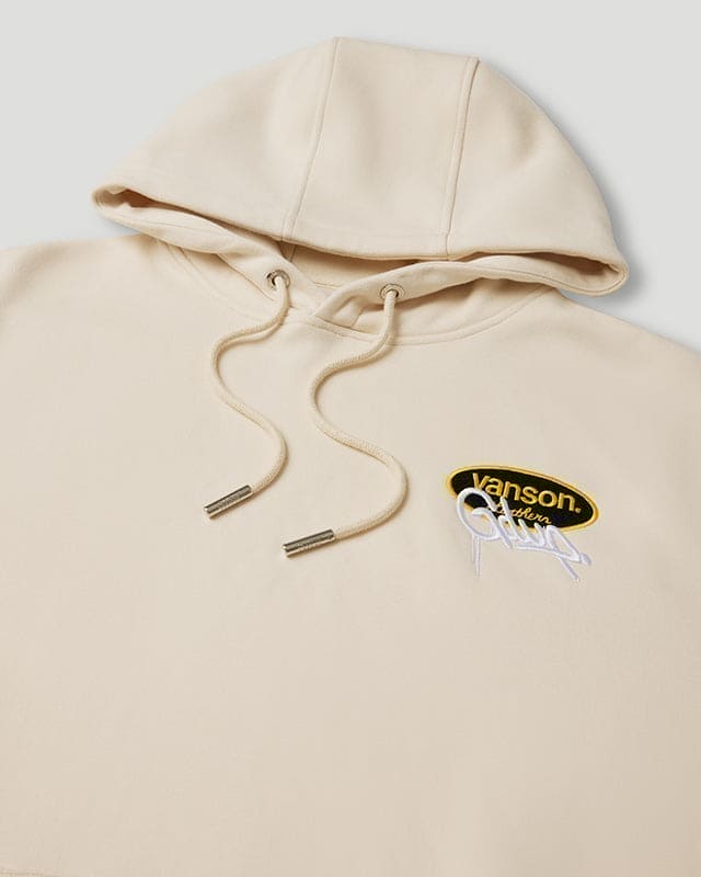 Script Logo x Vanson Hoodie Cream - Image 3