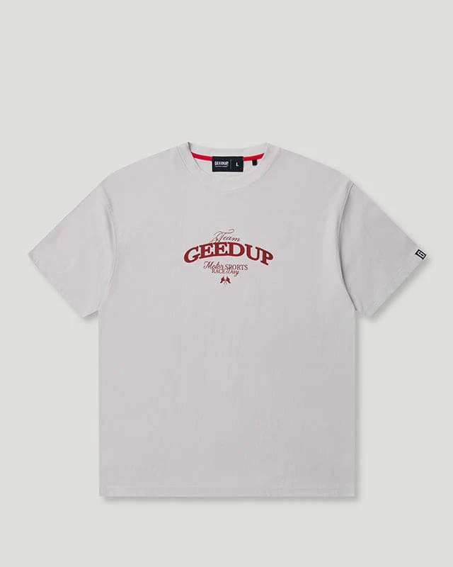 Team Geedup T-Shirt Ice Grey/Red - Image 2