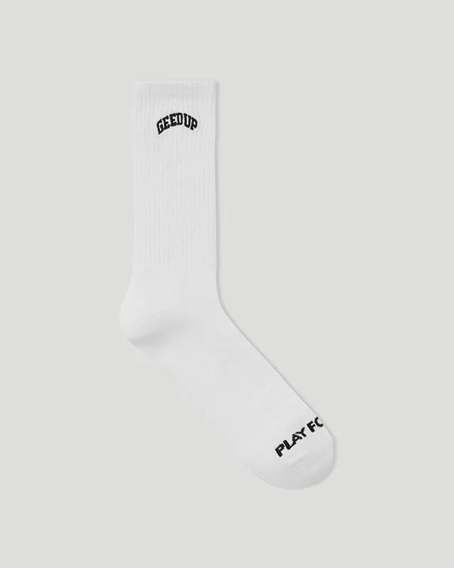 Team Logo EMB Socks White - Image 2