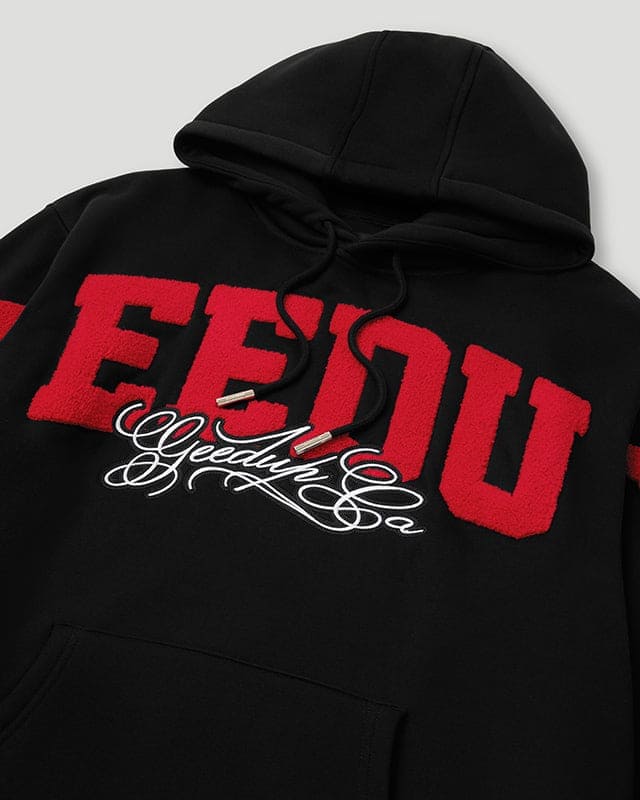 Team Logo/Handstyle Hoodie Black/Red - Image 2