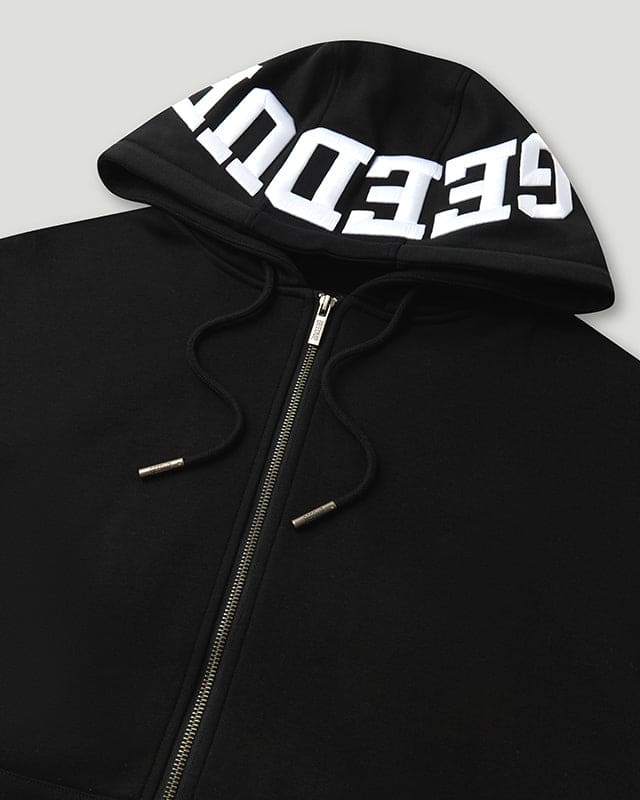 Team Logo Hooded Jacket Black - Image 3
