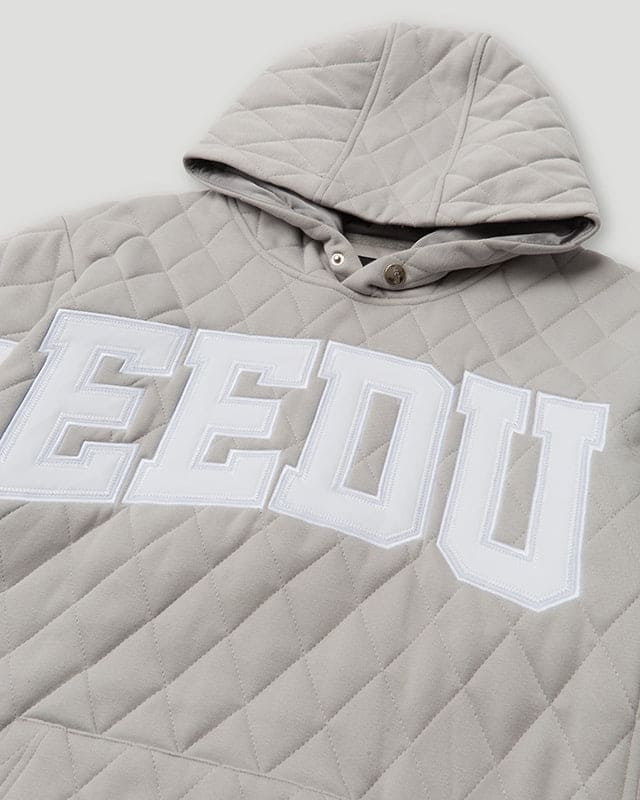 Team Logo Quilted Hoodie 2.0 Grey/White - Image 2