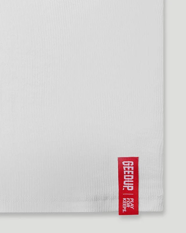 Team Logo Ribbed Tank Top White - Image 3