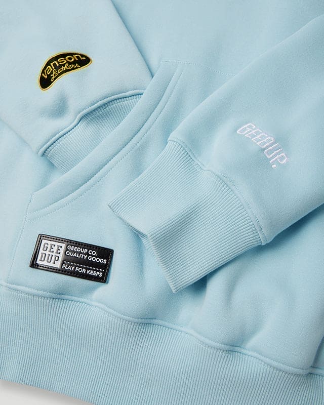 Team Logo x Vanson Hoodie Light Blue - Image 4
